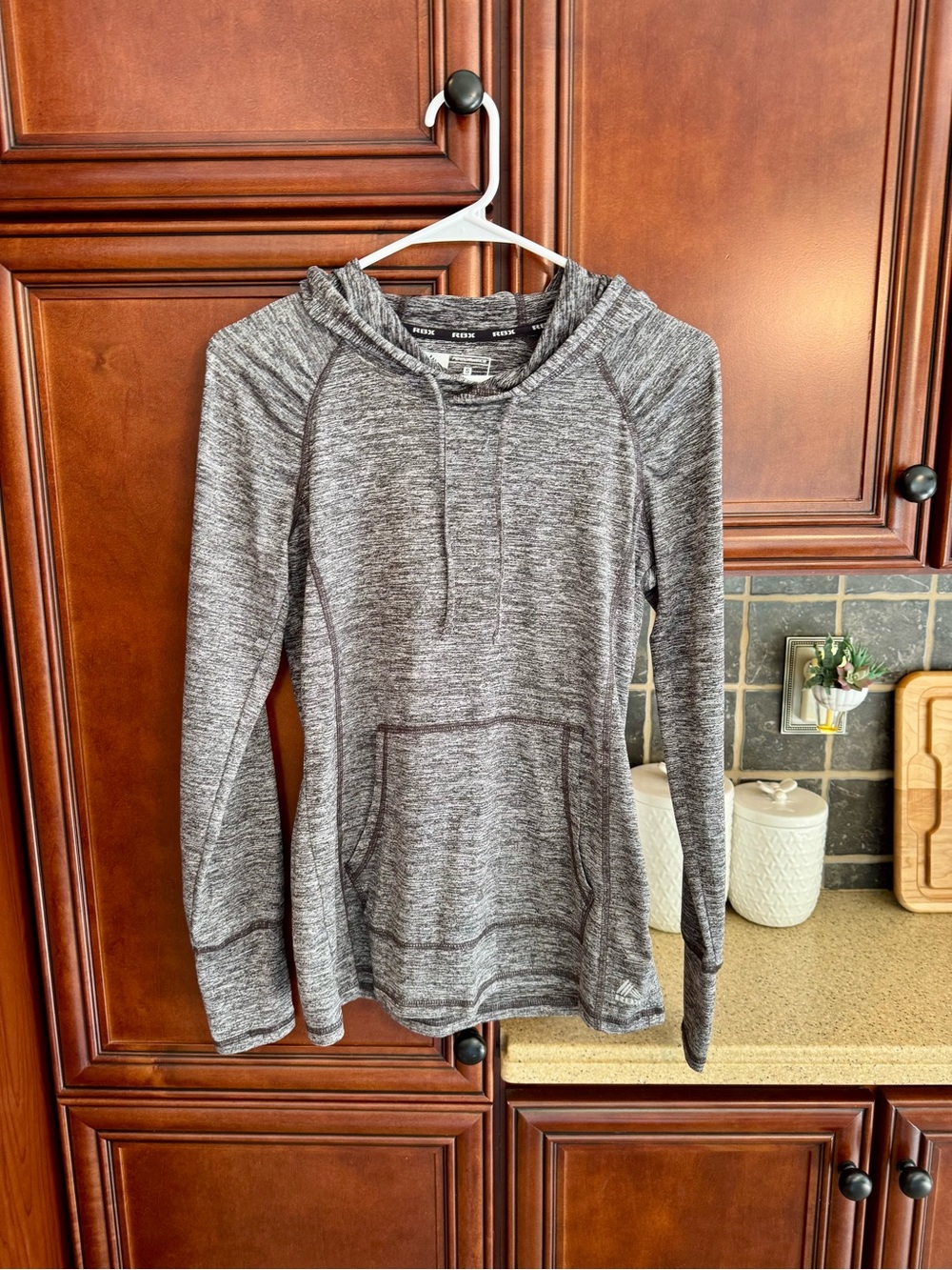 RBX Heather Gray Hooded Pullover Sweatshirt